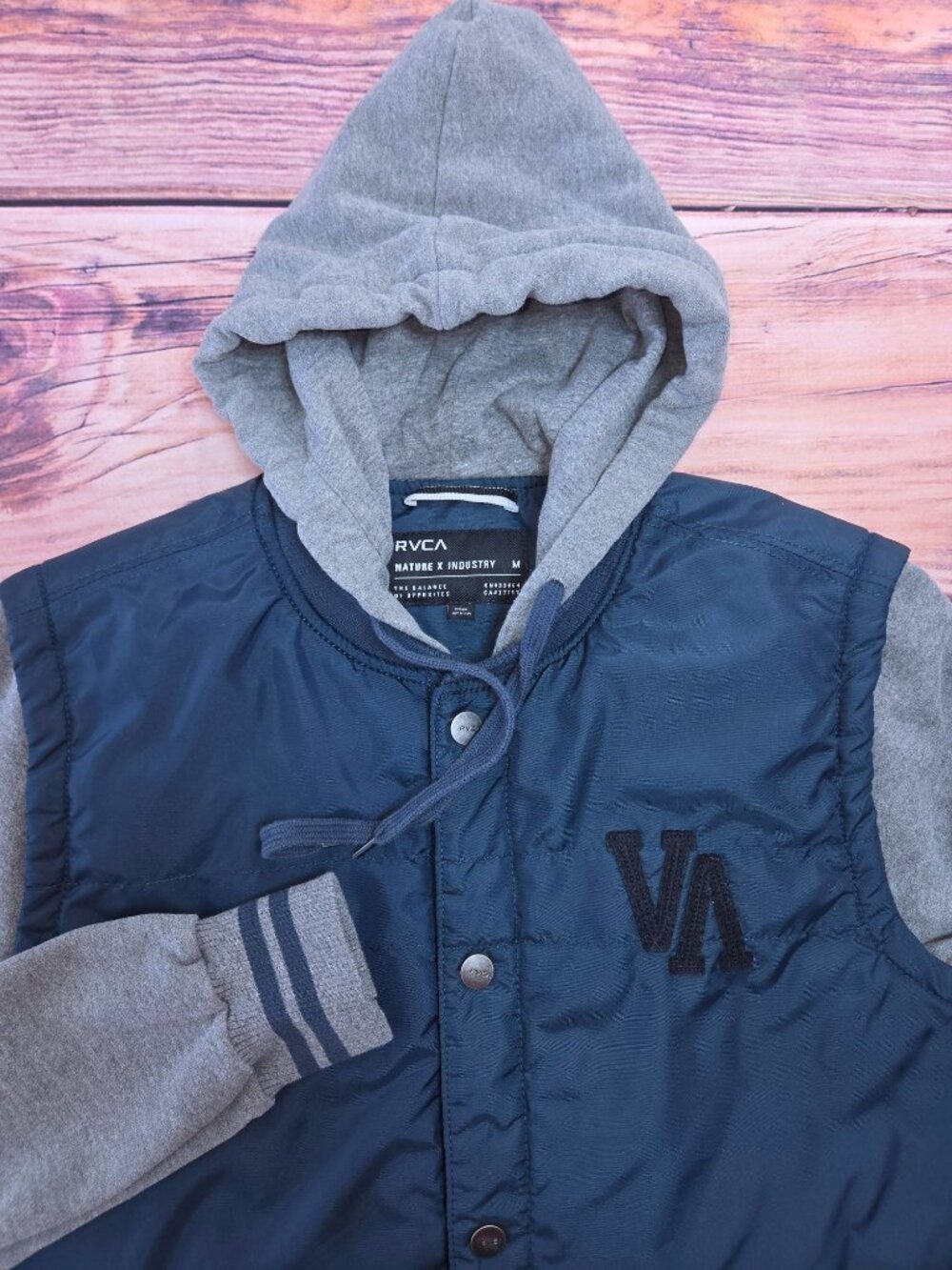 RVCA + Nature X Industry Men's Blue Hoodie Jacket Medium